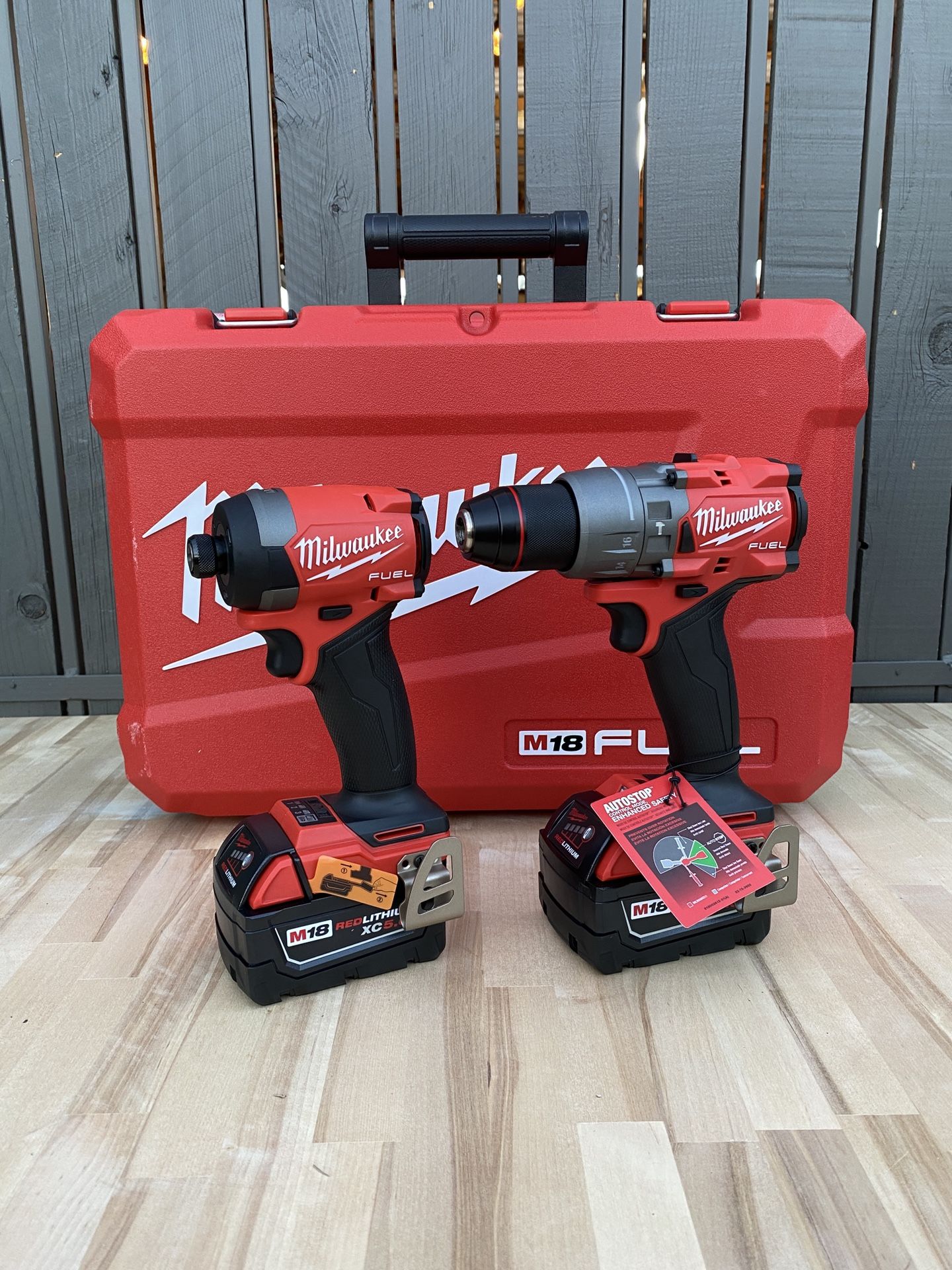 Milwaukee M18 FUEL 18V Lithium-lon Brushless Cordless Hammer Drill and Impact Driver Combo Kit (2-To