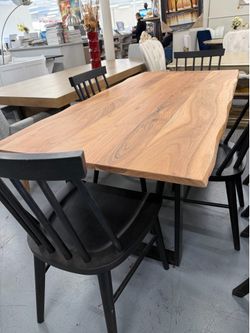Beautiful Wood Dining Tables with 4-6 Chairs / Big - Small - Round - Rectangular - SAME DAY DELIVERY -  Tale Home Now Pay Later
