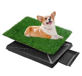 Dog Potty with Pull-Out Tray, Upgrade Puppy Training Grass Pad,
