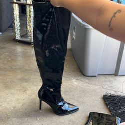Size 6 Leather Thigh Boots 