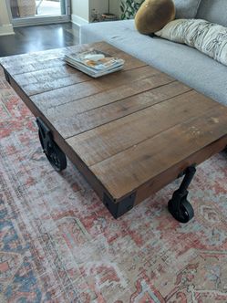 Rustic Industrial Coffee Table - $250