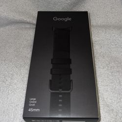Google Crafted Leather Band for Pixel Watch Obsidian Large- 45mm