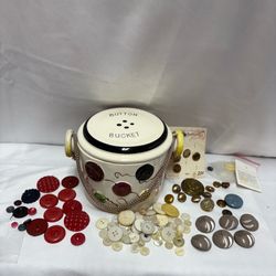 Vintage (50s/60s) Fred Roberts Co. Ceramic “Button Bucket” Mid-Century Japan & Vintage Buttons
