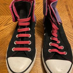 Converse Youth Size 3 Black Pink Purple