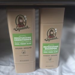 Dr. Squatch Shampoo & Conditioner Set Cool Fresh Aloe | Natural Men’s Hair Care | Sulfate Free Hair Products | Moisturizing Conditioner + Refreshing S