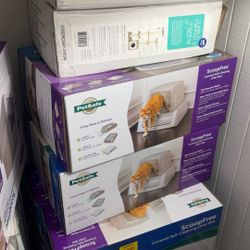 Cat Trees & scoop free self cleaning liter boxes