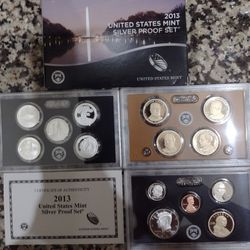 2013 s US Mint SILVER PROOF (14) Coin Set w COA