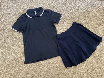 Girls uniform shirts and skirts