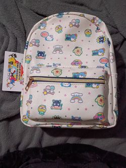 Sanrio Hello Kitty and Friends Small Backpack Off White with Assorted Pictures