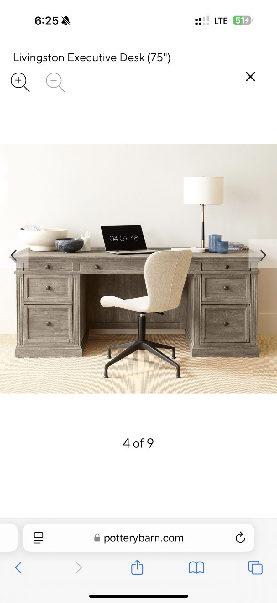 Pottery Barn Livingston Executive Desk