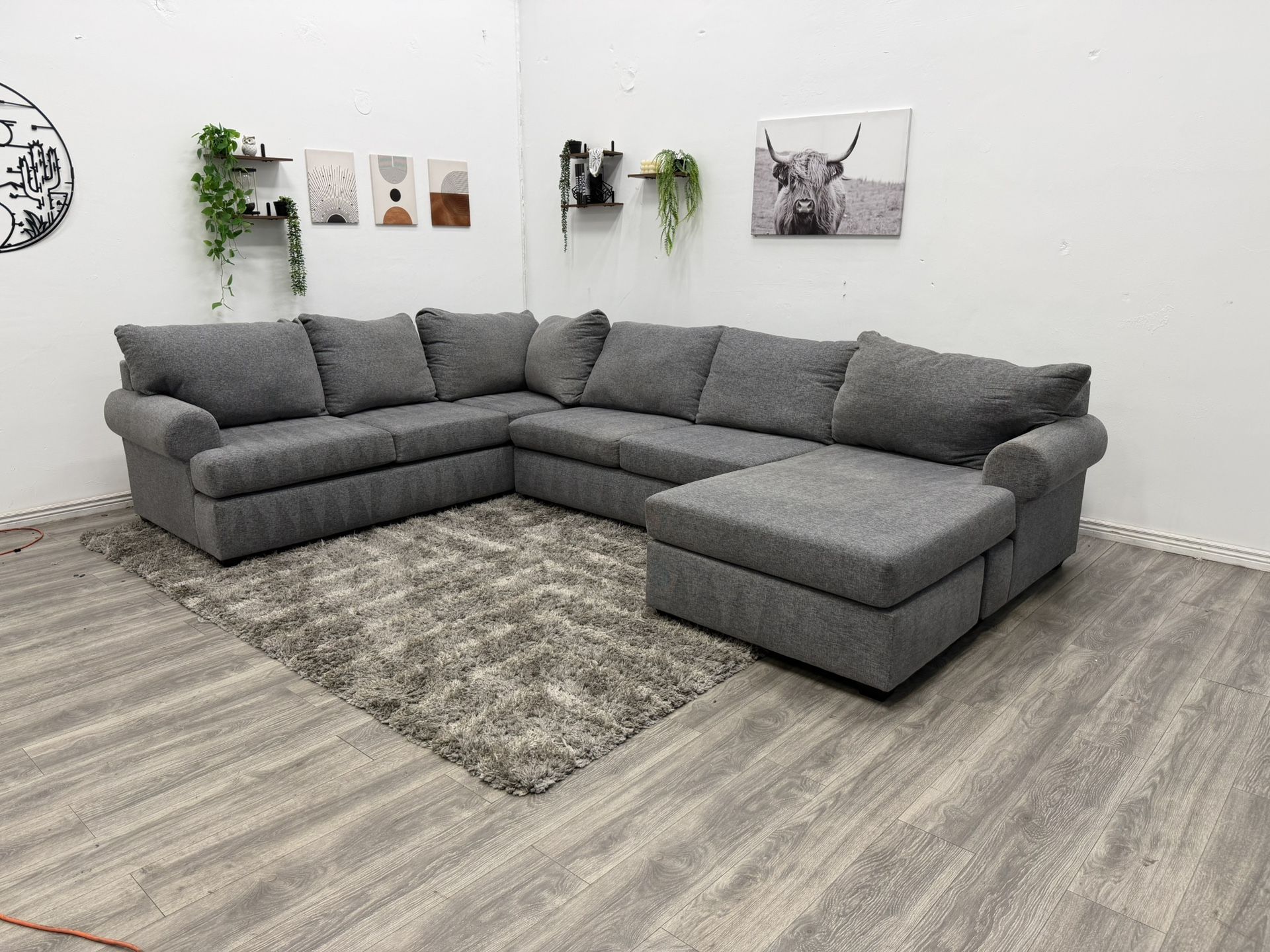 Grey Sectional Couch - Free Delivery 