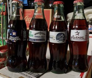 4 different Houston Astros Coca-Cola bottles
