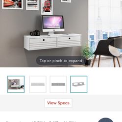 White Floating Computer Desk (Bob’s Furniture)