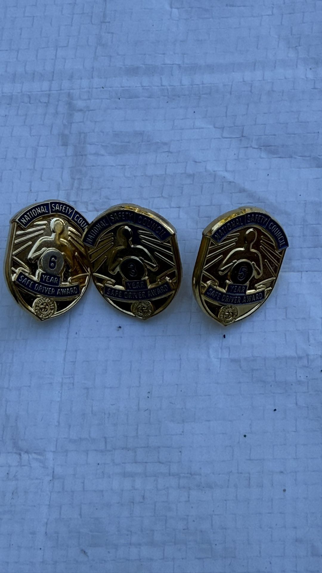 Vintage National Safety Council Pins β 3, 5 & 6 Year Safe Driver Awards β Set of 3 π Authentic National Safety Council vintage pins π¦ Set includes: