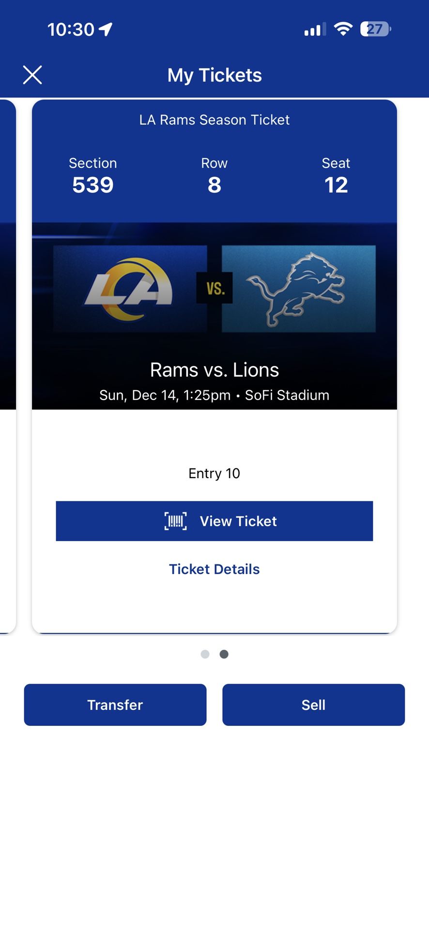 Rams Vs Lions 2 Tickets