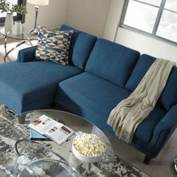 Jarreau Blue Sofa Chaise Sleeper


