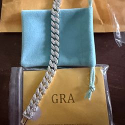 7" 4.99 CT 14k White Gold Plated Cuban Bracelet