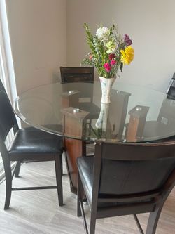 Glass top dining table