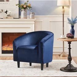 Barrel Chair for Living Room, Modern Club Chair with Soft Padded Seat and Sturdy Legs for Bedroom Waiting Room Office Re
