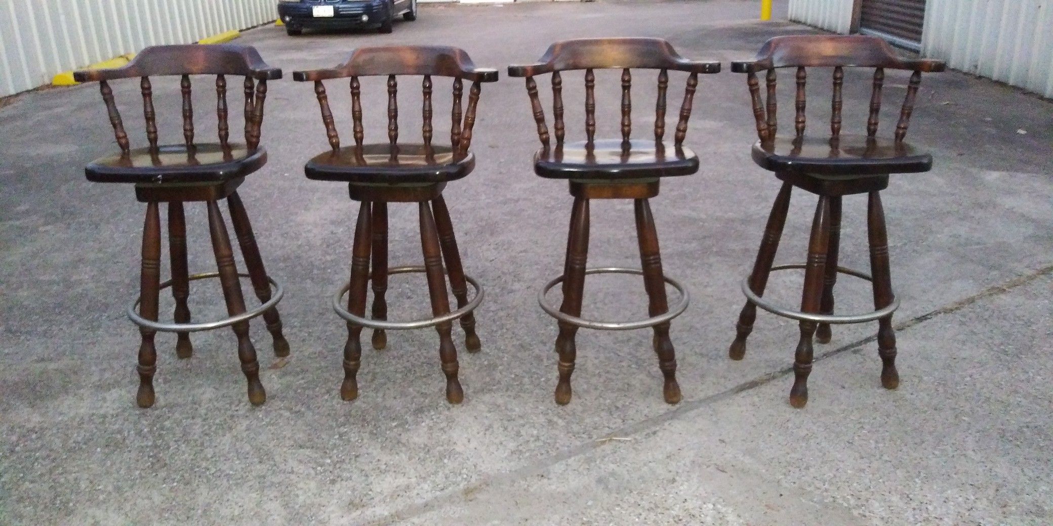 4 bar chairs solid wood