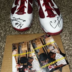 Nike Hyperize TB  White Red Basketball Shoes size 15