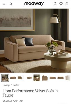 Brand New Velvet Sofa in Taupe