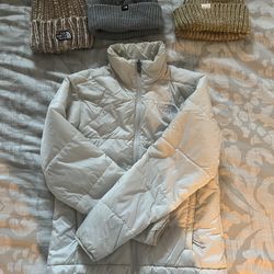 Women's North Face Jacket and 3 Hats