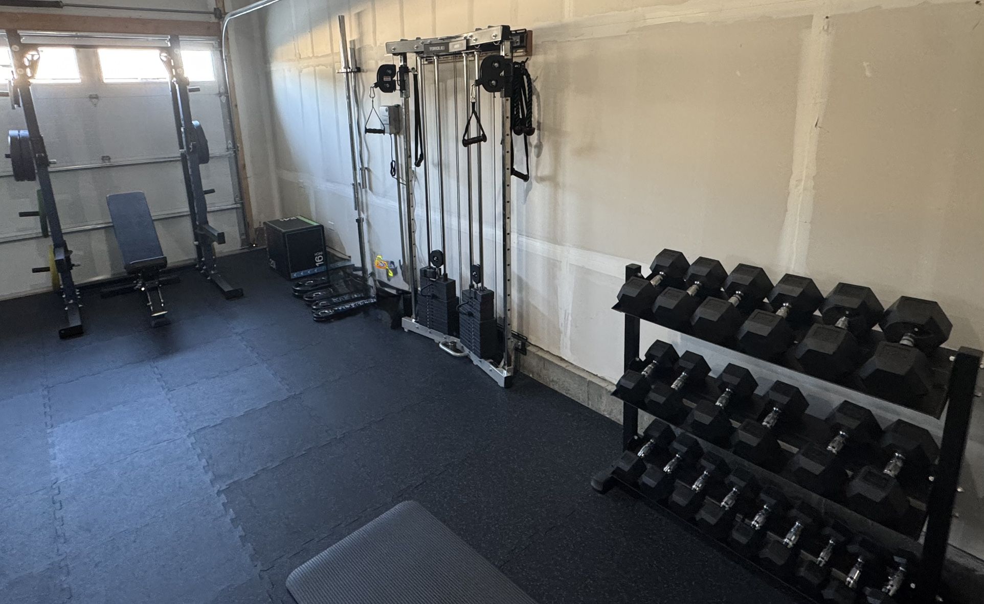 💪 Complete Torque Fitness Home Gym – Rack + Cable, Dumbbells, Plates & Bars