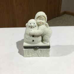 Department 56 Snowbabies Hinged Trinket Box “I Love You”