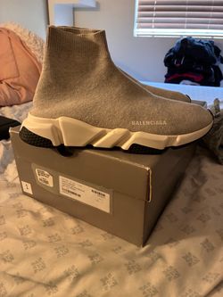 Grey Balenciaga speed sock shoe grey