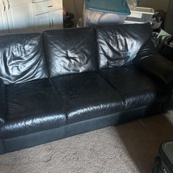 Used Black Leather Couch