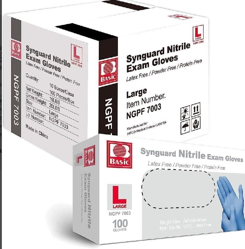Blue Medical Nitrile Exam Gloves, Large, 1000 Ct
