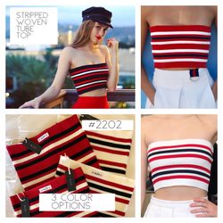 U Of A /USA bold stripe tube top