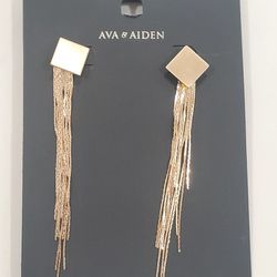 Ava & Aiden earrings Long God tone