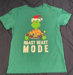 Grinch Roast Beast Mode Boys Shirt Size Med (8)