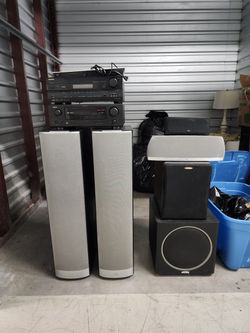 Speaker, Sub Woofers and 2 Receivers.