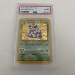 vintage 1999 Base Set Nidoking holo PSA 8