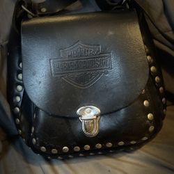 Vintage 1980 Harley Davidson Black Leather Studded Purse. In pristine  condition. for Sale in Burkburnett, TX - OfferUp