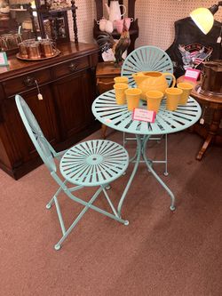 Turquoise 3pc Bistro Set Outdoor