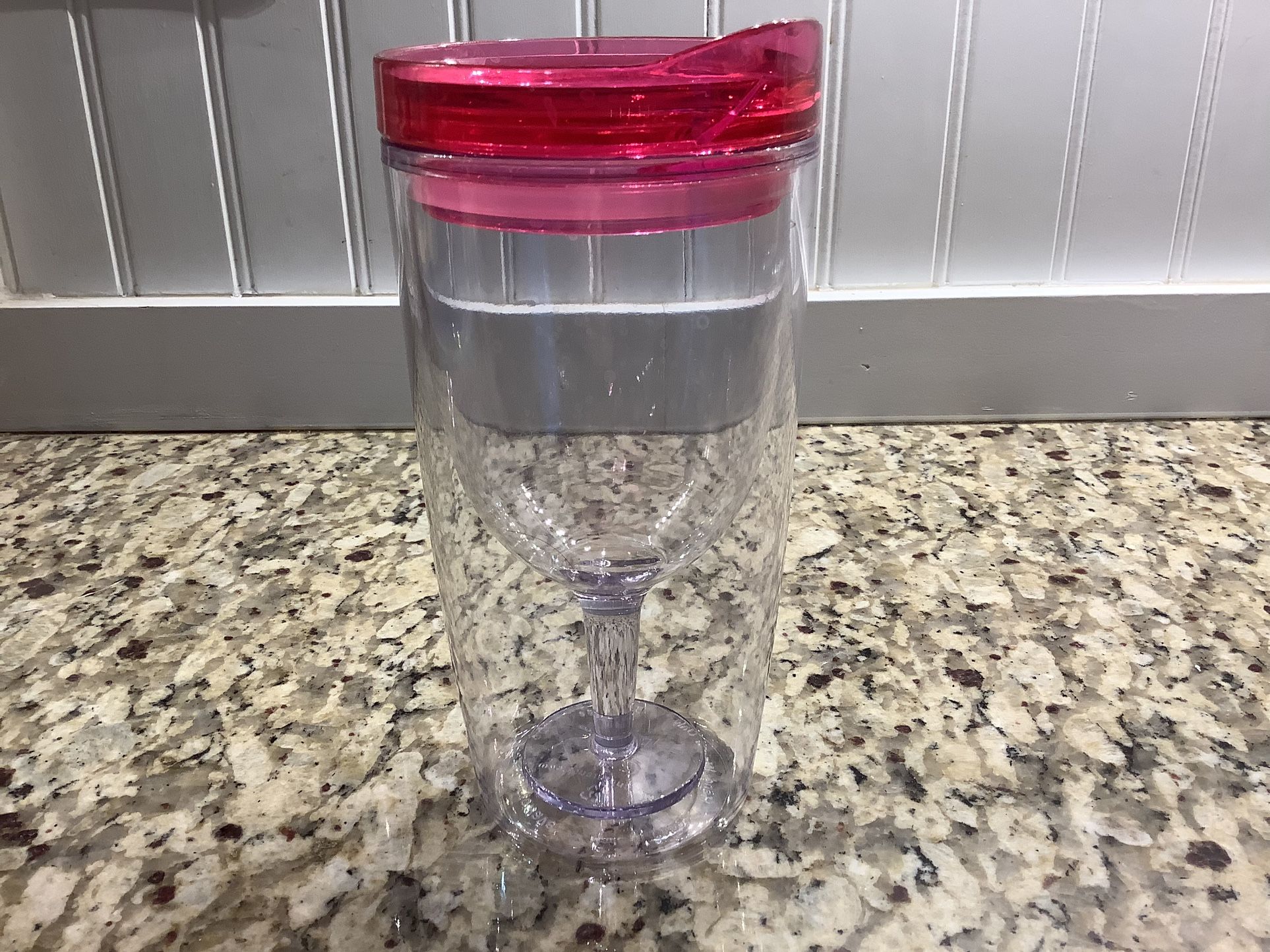 ACRYLIC WINE GLASS CUP INSIDE SAFETY SIP CUP. NEW.