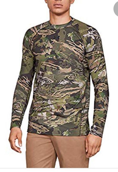 Under Armour Mens Size SM Shirt ColdGear Reactor Base Mid Season Long Sleeve CAMO