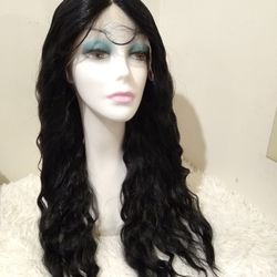 Human Hair Blend Lace Front Wig 