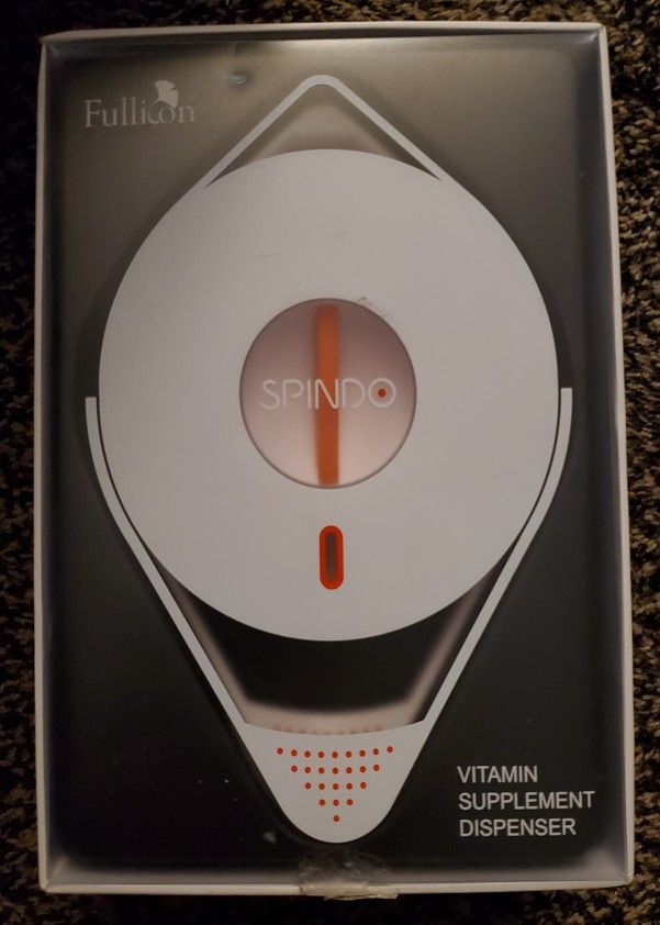 Fullicon Spindo Vitamin/Supplement Dispenser ~ Pill Organizer, Wall Mount White