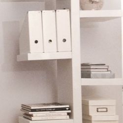 White Laquer Asymmetrical Bookcase