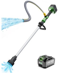 J-KU 21V Cordless Stick Water Transfer Pump - 720 GPH Portable Submersible Electric Sump Pumps with 4.0Ah Rechargeable Battery, 5-Ft Quick-Connect Hos
