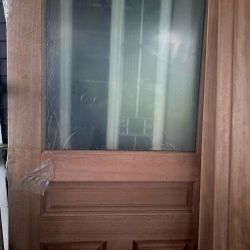 Mahogany Entry Door With Glass