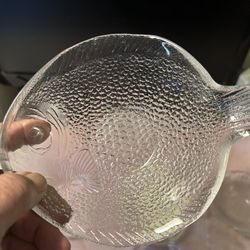 Arcoroc Vintage French Clear Glass Fish Plates and Bowls