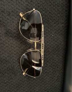 Blueberry-Dean B Stripe Sunglasses in Metallic Gold