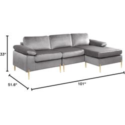 Gray Small L Shaped Sectional