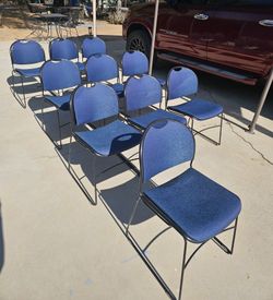 Set Of 10 Metal Chairs I Washed Them Some Of Them Need To Be Glued But They Are Still Very Solid And Have A Lot Of Life Left $30 FIRM